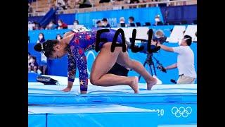 jordan chiles beam dismount fall #shorts