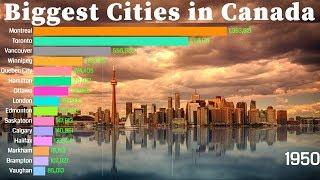 Biggest Cities in Canada 1950 - 2035 | Population wise