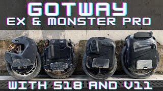 First Look at Gotway(Begode) EX & Monster Pro // S18 & V11 Tested