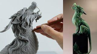 Creating a Mythical Oriental Bronze Dragon with Polymer Clay