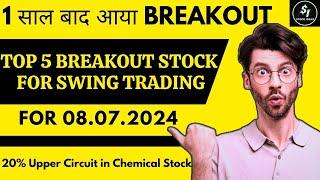 Top 5 Breakout stocks for tomorrow | Breakout Stocks for Swing Trading | Swing Trading | 08.07.2024