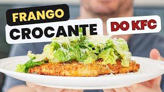 FRANGO EMPANADO (melhor que o do KFC) SEM FRITURA com salada Caesar