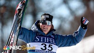 Gus Schumacher makes U.S. cross-country skiing history with win in Minneapolis | NBC Sports