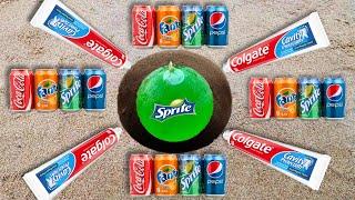 Experiment Coca Cola, Fanta, Sprite, Colgate, Mirinda, Pepsi and Mentos Undergeound!