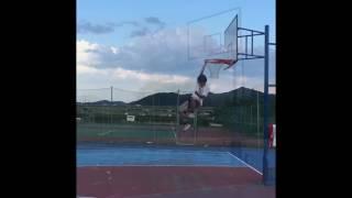 162cm ダンクに向けてリングジャンプ    dunk practice jump