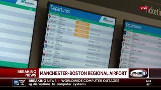 Flights grounded due to communication issue; impacts felt at Manchester-Boston Regional Airport