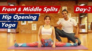 Day-2 Front & Middle Splits | Hip Opening Yoga | Beginner to Intermediate Yoga | Yograja