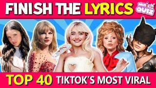 Most Popular Viral TikTok Songs (2022-2024)- FINISH THE LYRICS  | Music Quiz