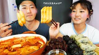 Our fav Korean Street Food Mukbang⭐  ft.Soondae+Rice ball+seaweed roll+chinese thick noodles