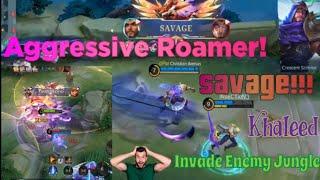Aggressive Roamer Khaleed | How to Invade Enemy Jungle Properly Savage in Mobile Legends Bang Bang 