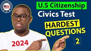 US Citizenship Interview Civics Test HARDEST QUESTIONS | Part 2