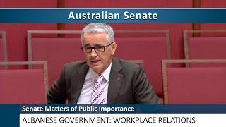 Senate Matters of Public Importance - Albanese Government: Workplace Relations