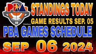 PBA Standings today as of September 5, 2024 | PBA Game results | Pba schedule September 6, 2024