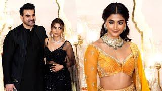 Arbaaz Khan With Shura Khan And Pooja Hegde Visuals At Anant Ambani & Radhika Merchant Wedding 