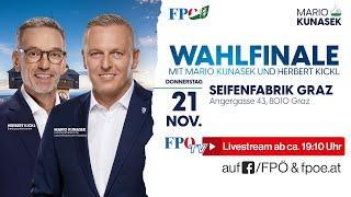 Das Steiermark-Wahlfinale der FPÖ mit Herbert Kickl und Mario Kunasek