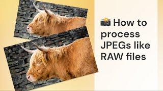 How to process JPEGs like RAW files