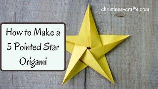 5 POINTED ORIGAMI STAR , HOW TO MAKE - Easy to Follow Tutorial in real time