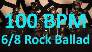 100 BPM - Rock Ballad - 6/8 Drum Track - Metronome - Drum Beat