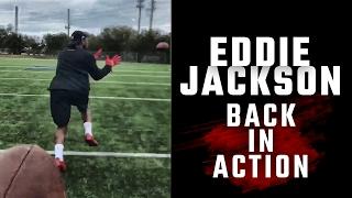 Watch Alabama's Eddie Jackson run drills as he recovers from his college career-ending broken leg