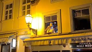 Zagreb at night: 'Mambo Italiano' outta window