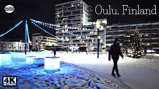 Christmas Walk in Oulu City Center ️ Chilly Winter afternoon in Northern Finland's biggest city