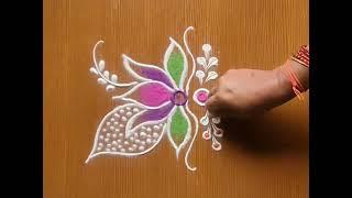 Simple Rangoli design  Easy design for beginners 