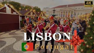  Experience the Magic of Christmas in Lisbon!  Rossio Square 4K Walking Tour  #lisbon #portugal