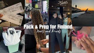 Pack with us for a trip to Finalnd️ | getting braids, nails, try on haul etc.