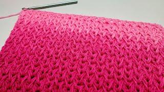 Easy Crochet Stitch For Crochet Blanket and Crochet Scarf / Feather Stitch / EASY ONE ROW Repeat