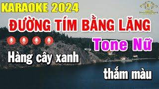 Đường Tím Bằng Lăng Karaoke Tone Nữ ( Am ) Nhạc Sống Rumba | Trọng Hiếu