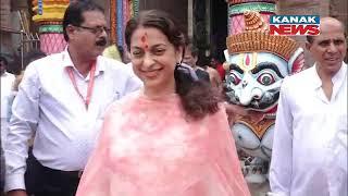 Bollywood Actress Juhi Chawla Visits Shree Mandir In Puri