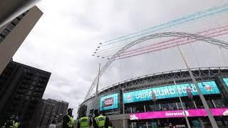 Red Arrows make Wembley flypast during Euro 2020 final