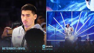 Dmitry Bivol makes SPECTACULAR RINGWALK entrance for his rematch with Artur Beterbiev ‍