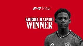 Kobbie Mainoo wins Budweiser's Premier League Goal of the Month for February | 2023-24