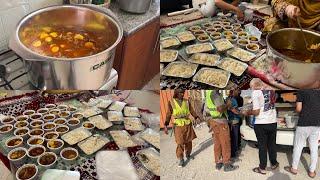 Aj Bakra zabah kar k sadqah diya khana workers men distribute kia | Aloo Ghosht salan Huge quantity