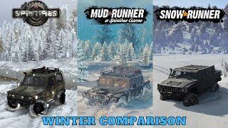 Spintires/MudRunner/SnowRunner gameplay | ️ Winter comparison ️ | GTX1060 | PC ️