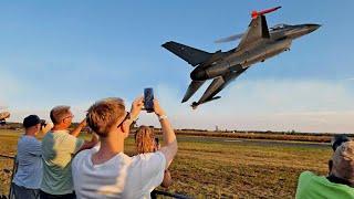 Stunning F-16 Takes Center Stage at Sanicole Sunset Airshow