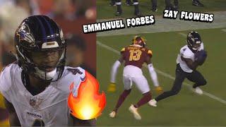 Zay Flowers Vs Emmanuel Forbes  ROOKIE Matchup! Ravens Vs Commanders 2023 NFL Preseason highlights