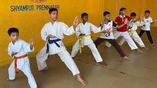 Karate kids || practice ,kokutshu dachi + shoto uke || #grading #karate  #karatekid #martialarts