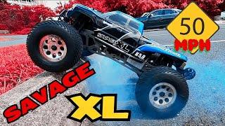 Unlocked - HPI Savage XL K5.9 New Speed Record - Faster than a YUGO (3-speed 3.75HP)