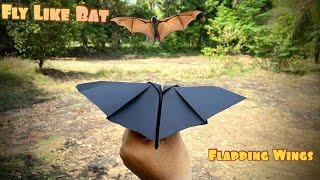 How To Make Paper Bat With Flapping || How to Make Flying Paper Plane Like Bat | Bm Arts