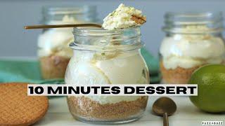 Key Lime Dessert Cups | 5 ingredients | 10 minutes Mason jar dessert | Fuzz & Buzz