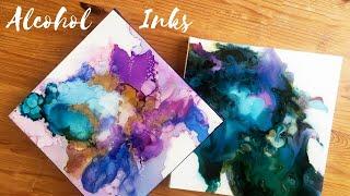 Tutorial : Alcohol Ink Painting mounted on to Canvas