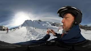 Eating Flumserberg Alp Cheese on top of Flumserberg, Switzerland (Daily 360° VR Video)