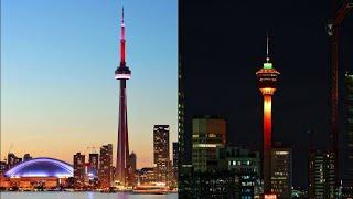 CALGARY TOWER YYC VS TORONTO CN TOWER YYZ