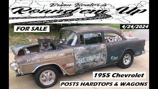WOW CRAZY AMOUNT OF 1955 CHEVROLET POSTS HARDTOPS & WAGONS FOR SALE RIGHT NOW!!!