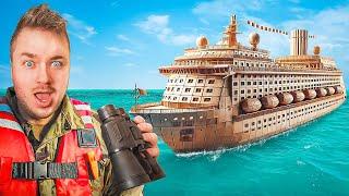 SURVIVING 24 Hours IN 7 INSANE BOX FORT BOATS! Floating Box Fort City & 3AM Monster Hunting!