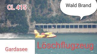 Waldbrand Gardasee Löschbomber Canadair CL - 415 schmeißt Wasserbomben #löschflugzeug #Feuerwehr #fw