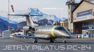 Jetfly Aviation Pilatus PC-24 | Landing and Take Off | Engadin Airport | 19.02.2022