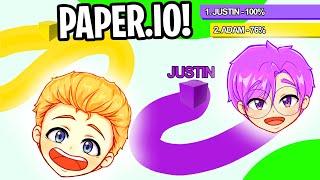 Can We COVER THE ENTIRE MAP in PAPER.IO APP?! (JUSTIN STOLE BOXY FROM ADAM!)